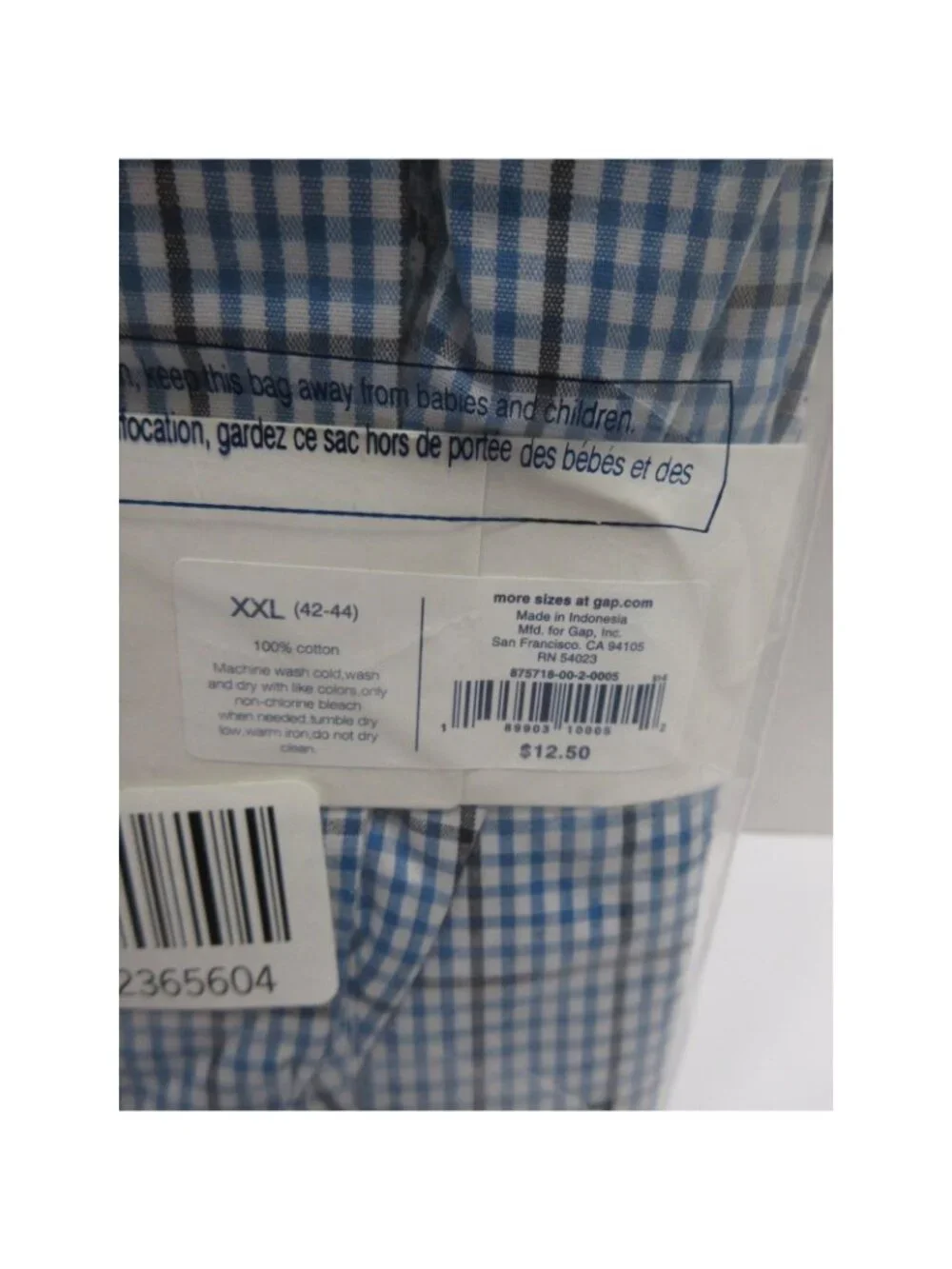 Gap Underwear XXL Boxer Shorts Check Classic Cotton Y2K Deadstock NEW